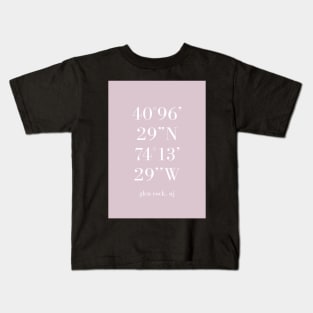 Glen Rock New Jersey Longitude and Latitude Pink Kids T-Shirt